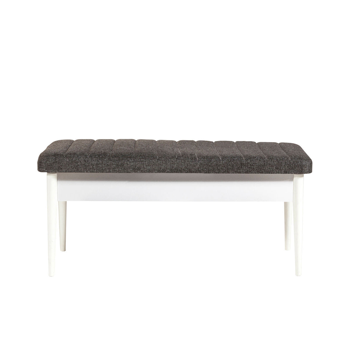 Vina Linen Bench in White and Anthracite – product image 1