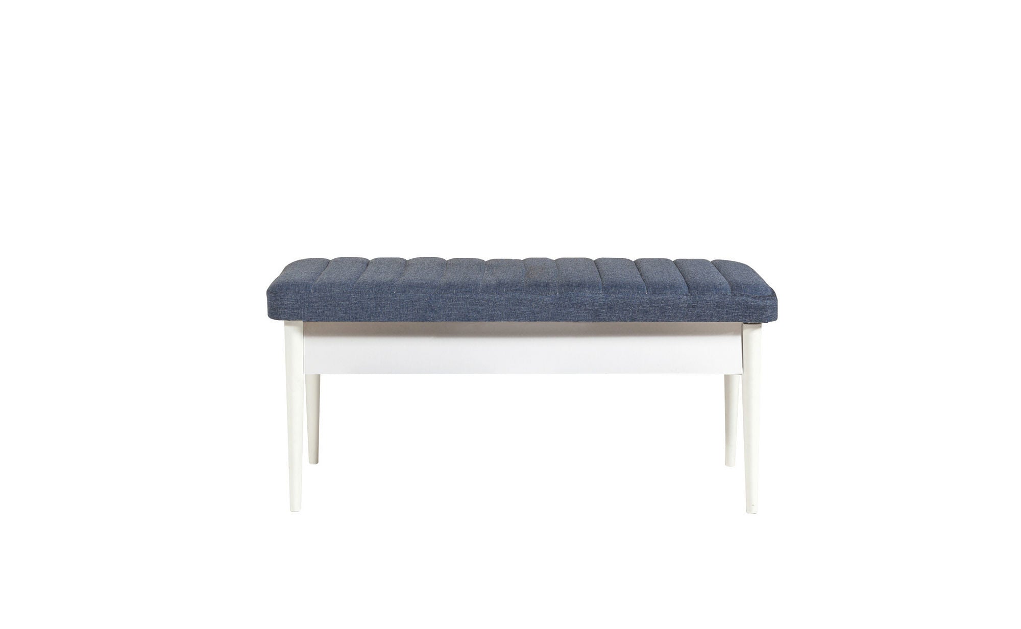 Banc Vina 1048-1 en lin blanc et bleu foncé