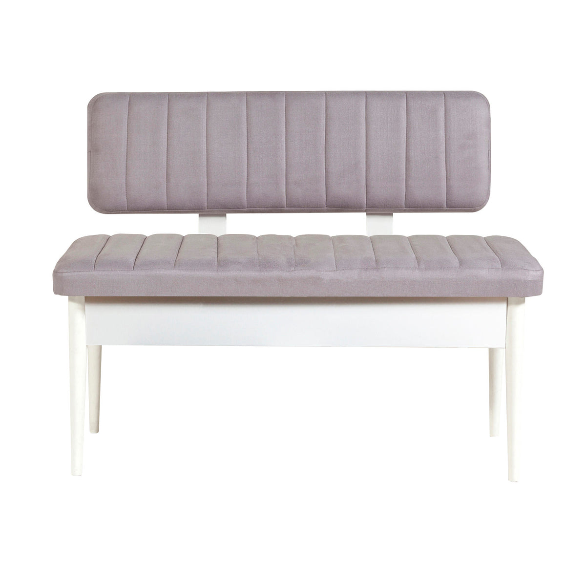 Vina Velvet Storage Bench in White and Soho – product image 1