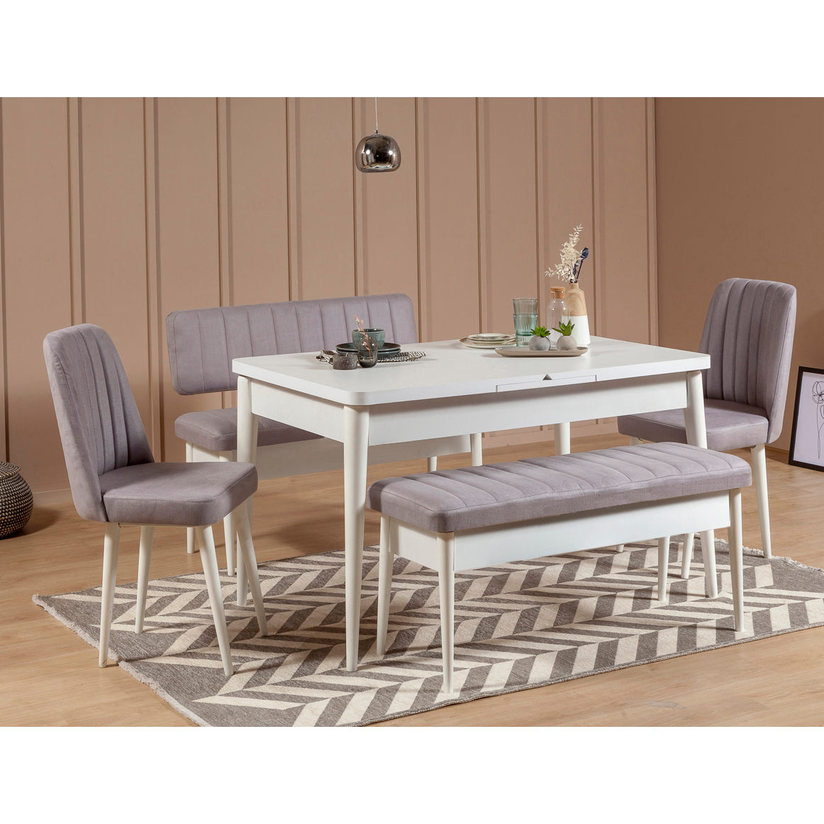 Vina Velvet Storage Bench in White and Soho – product image 2