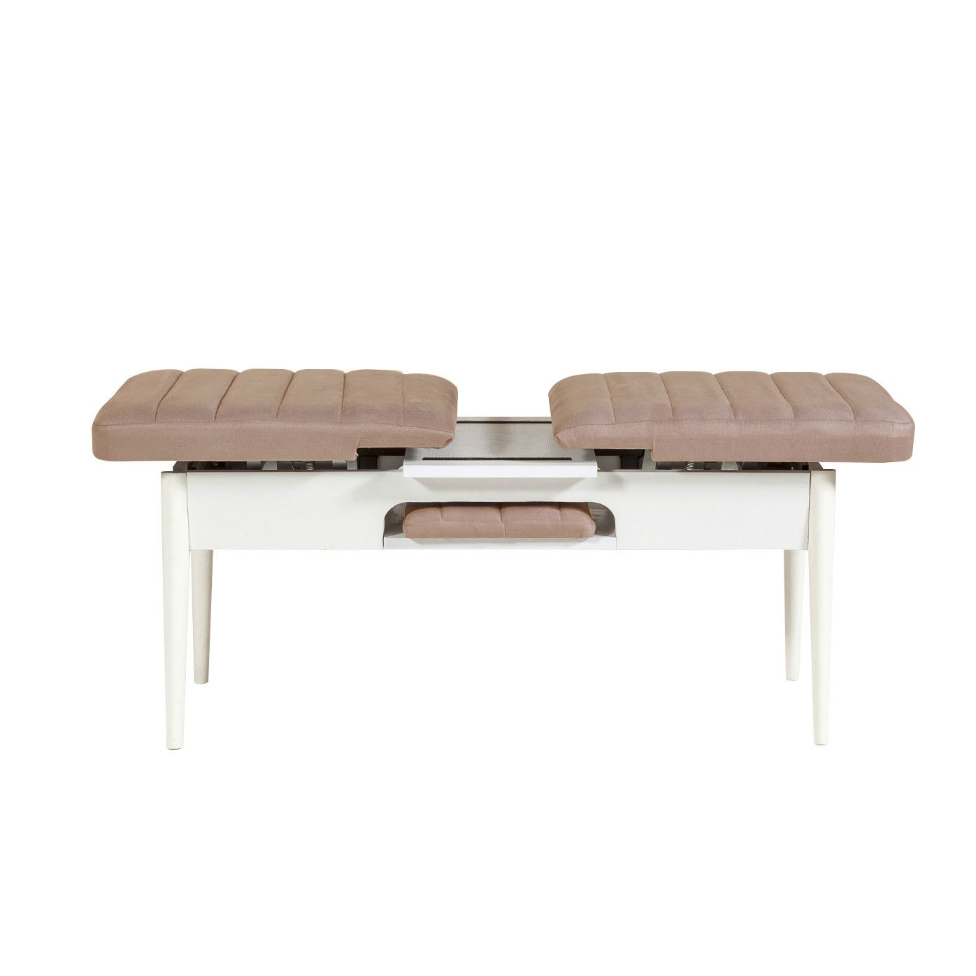 Vina Velvet Bench in White and Stone – product image 6