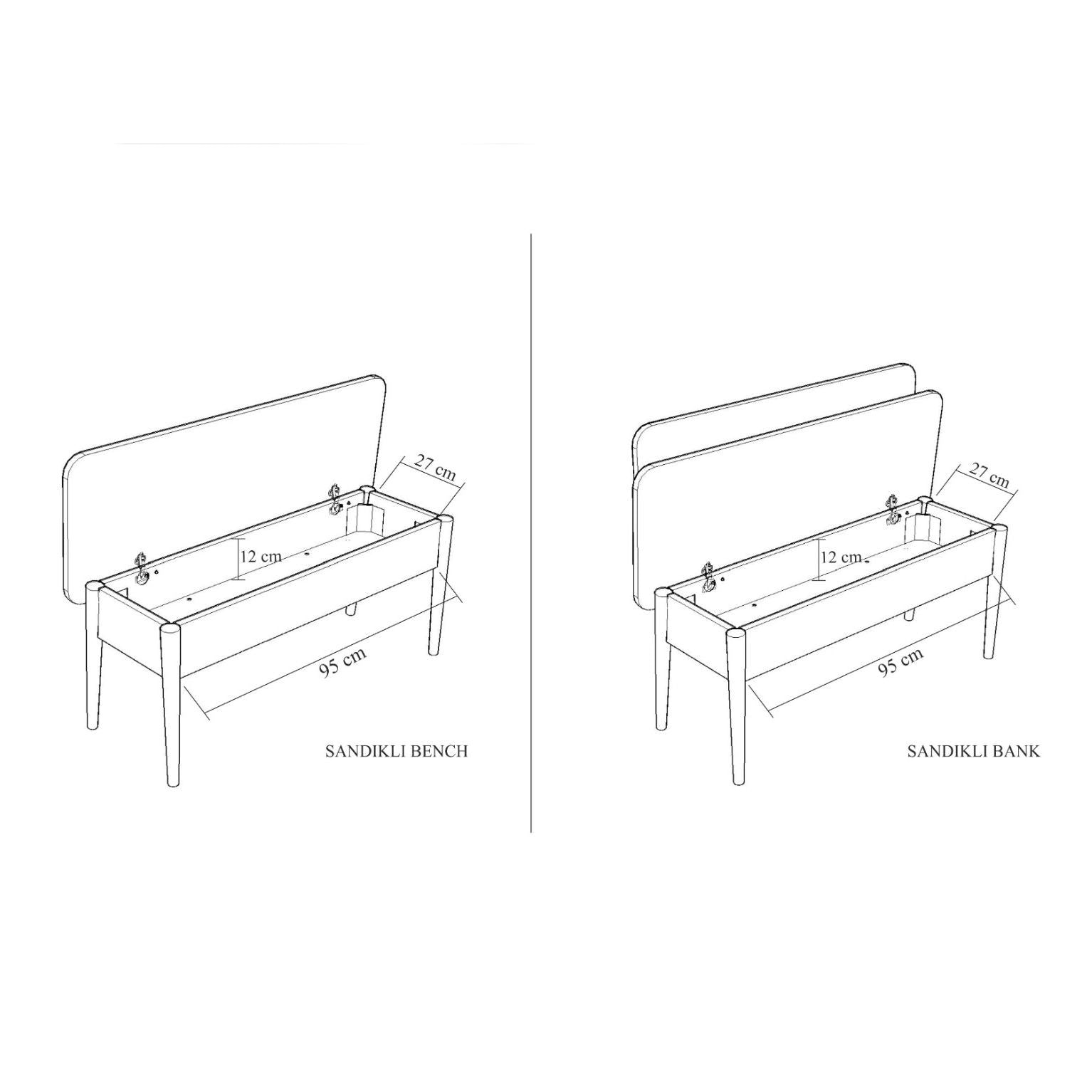 Vina Velvet Bench in Walnut and Stone – product image 6