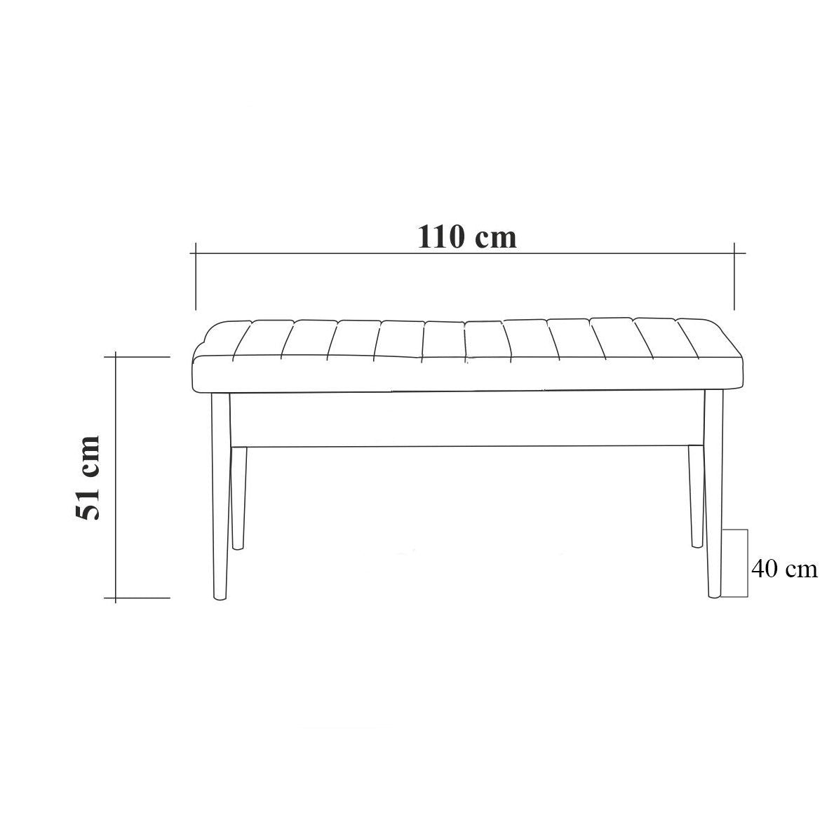 Vina Velvet Bench in Walnut and Stone – product image 7