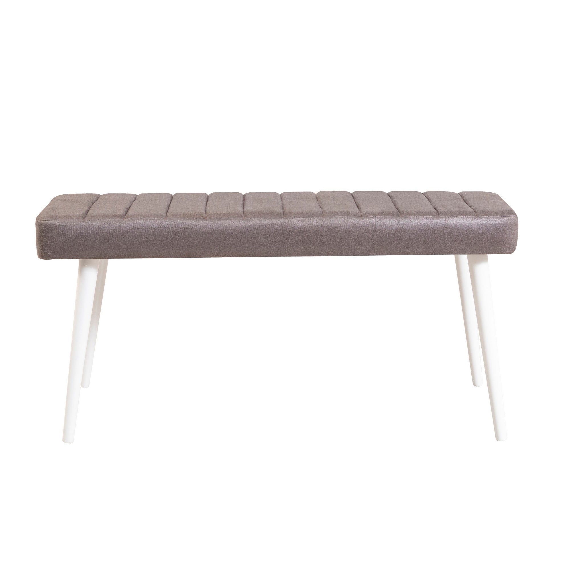 Stormi Velvet Bench in White and Grey – product image 2