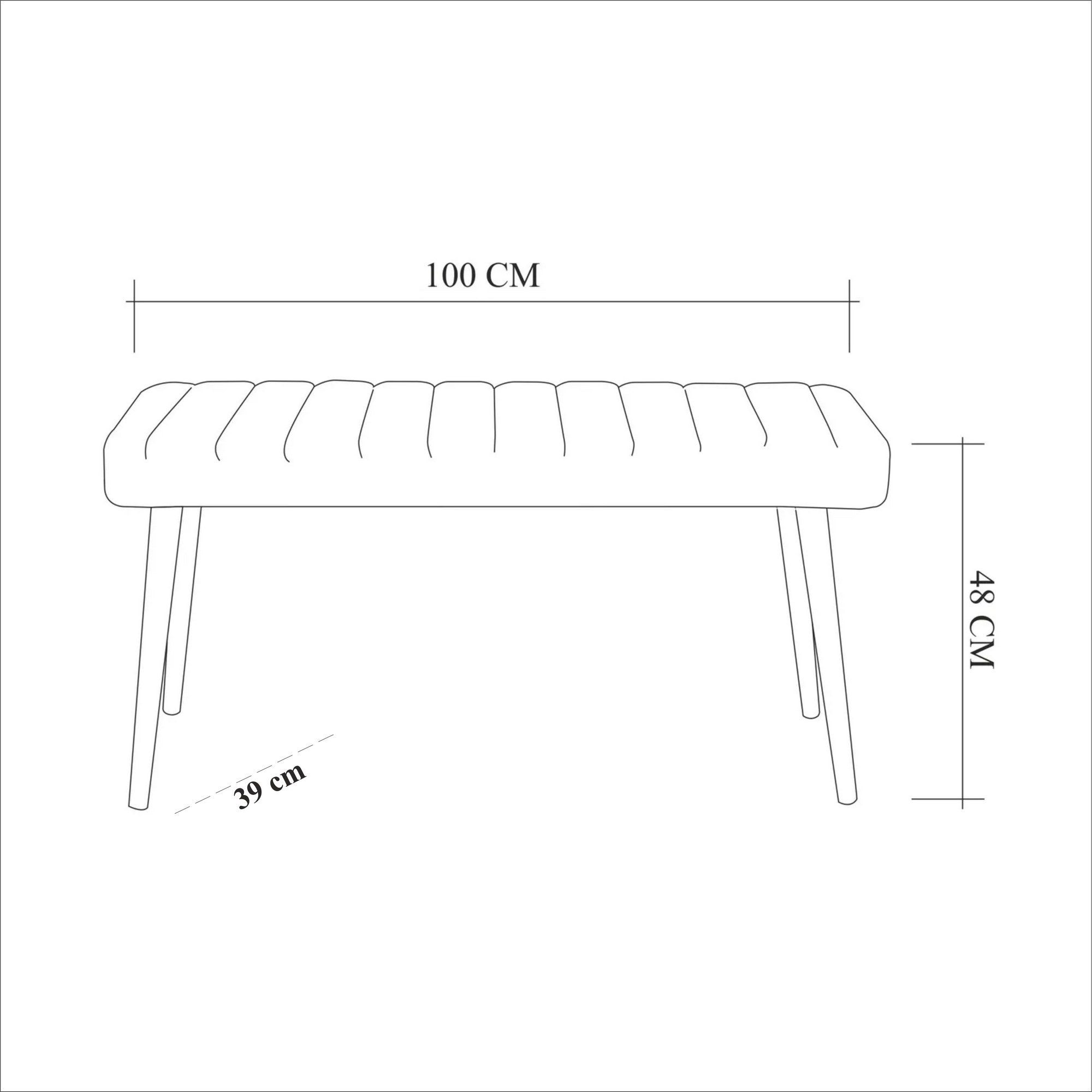 Stormi Velvet Bench in White and Grey – product image 3