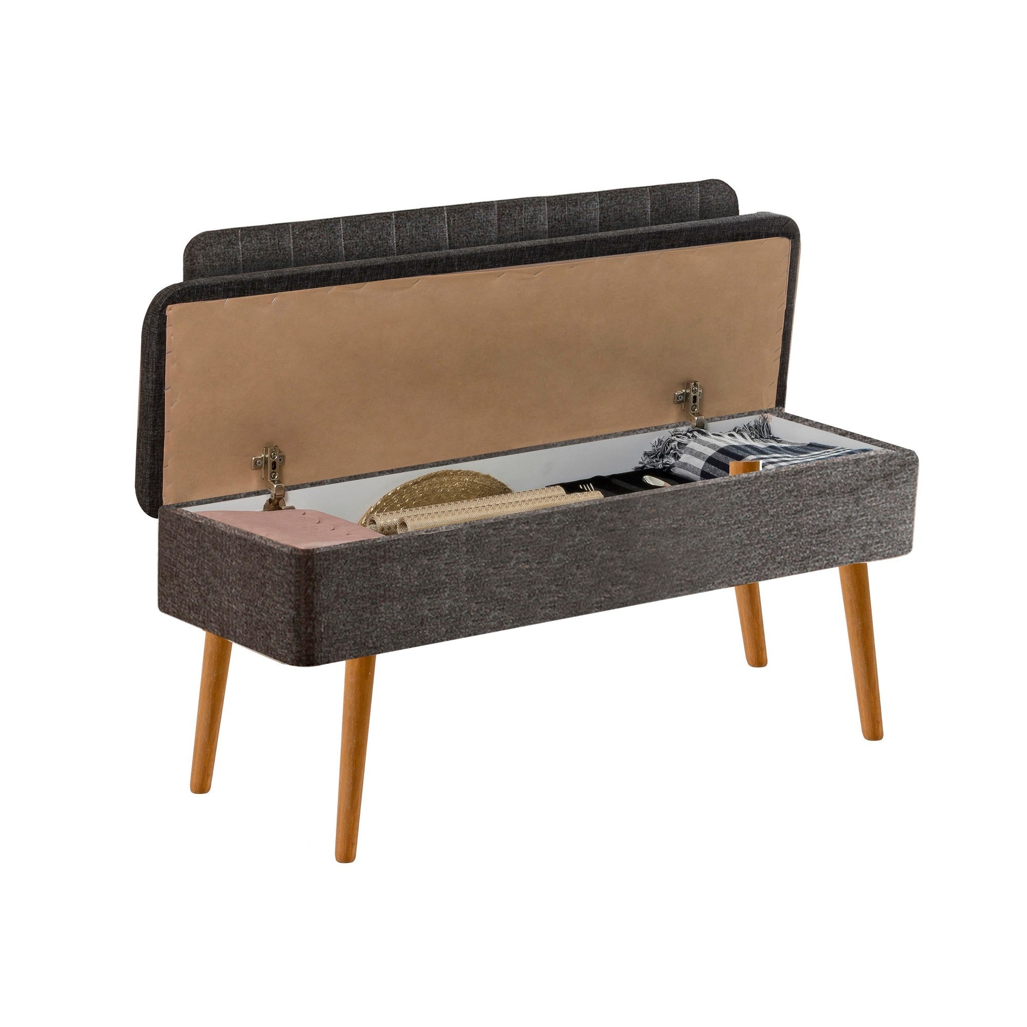 Vina 1053-2 Storage Bench in Atlantic Pine and Anthracite – product image 3