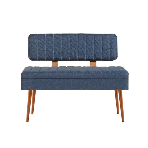 Vina 1048-2 opbergbank in Atlantische grenenhout en donkerblauw