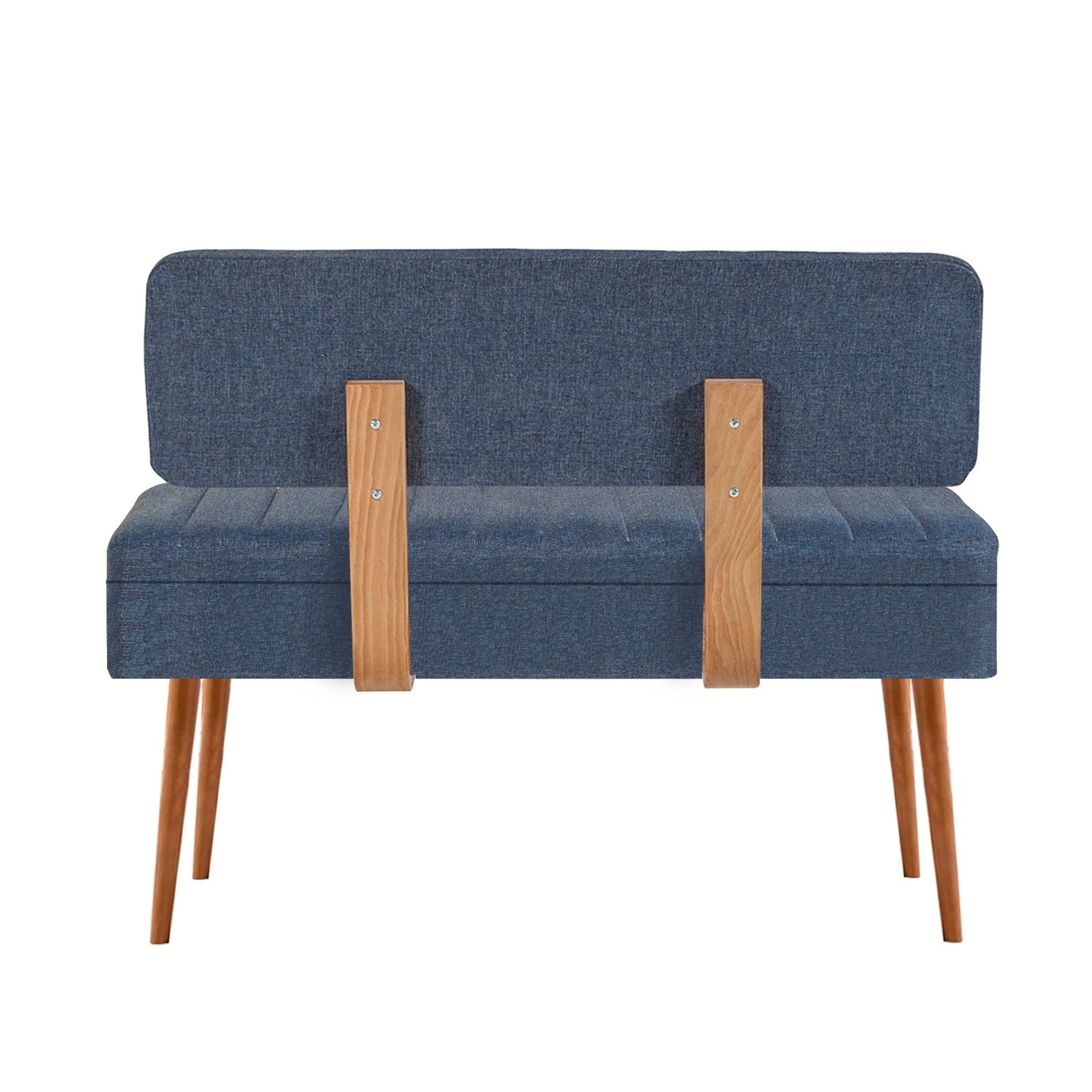 Vina 1048-2 Storage Bench in Atlantic Pine and Dark Blue – product image 2