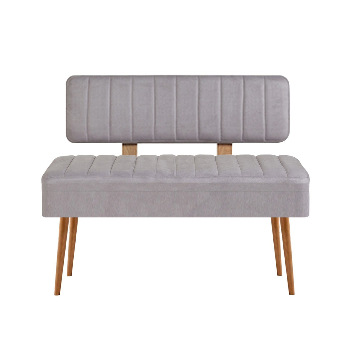 Vina 0701-1 Storage Bench in Atlantic Pine and Grey – product image 1