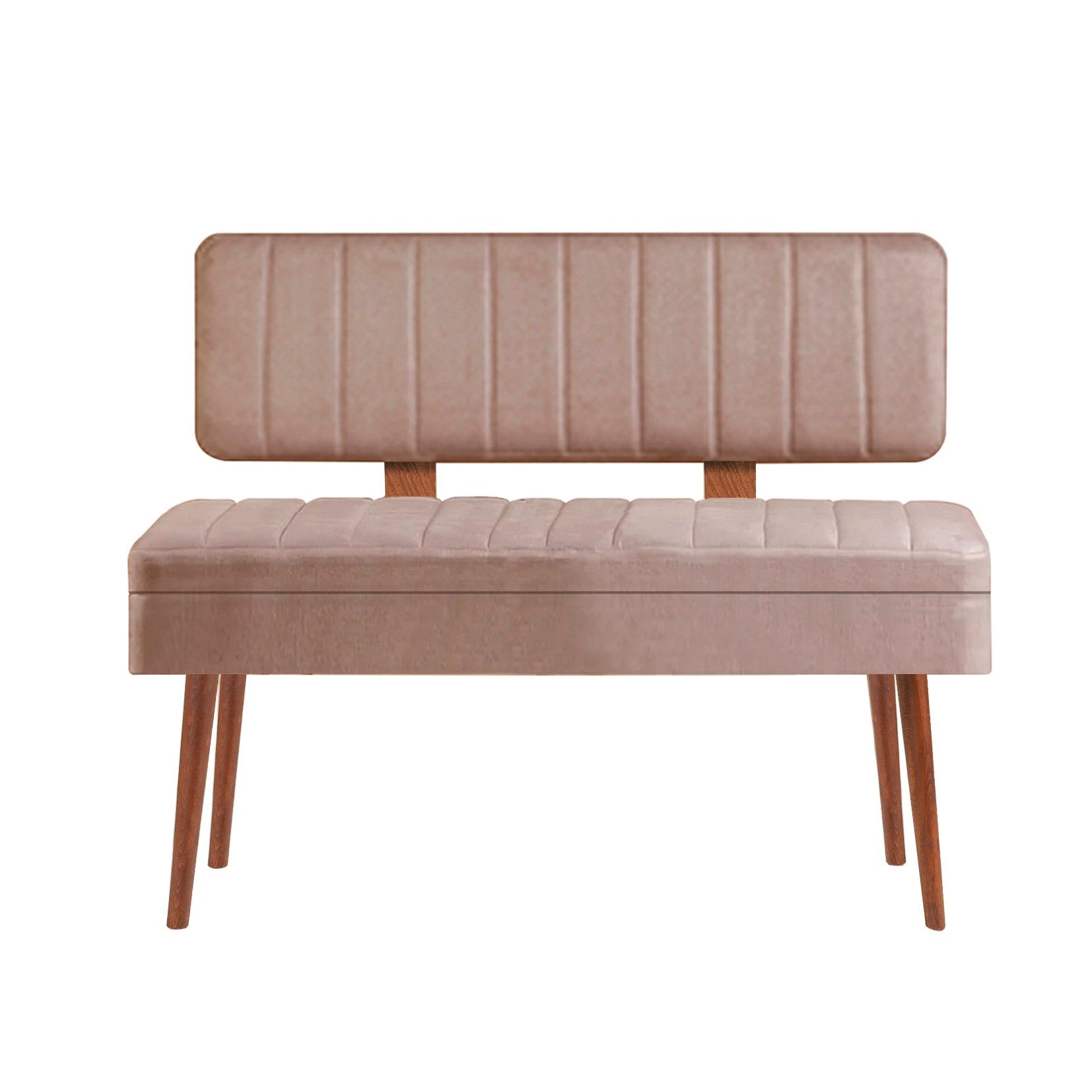 Vina 0900-1 Storage Bench in Walnut and Stone