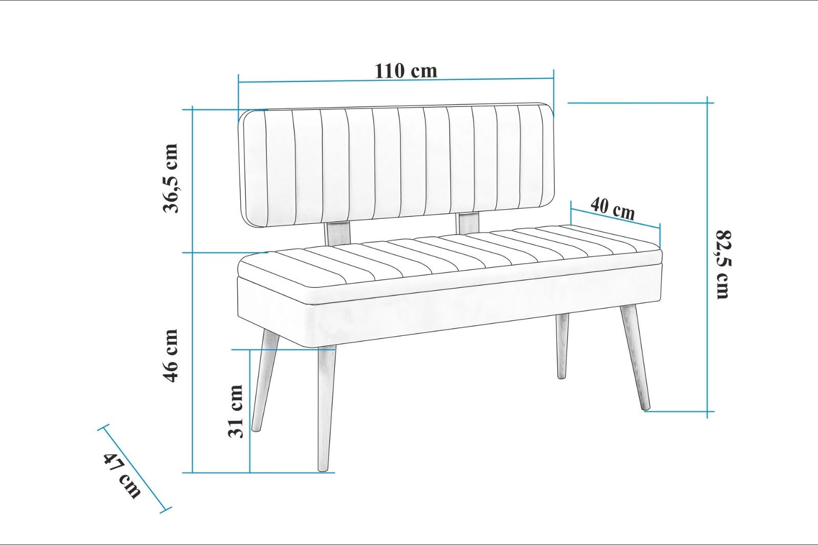 Vina 0900-1 Storage Bench in Walnut and Stone – product image 4
