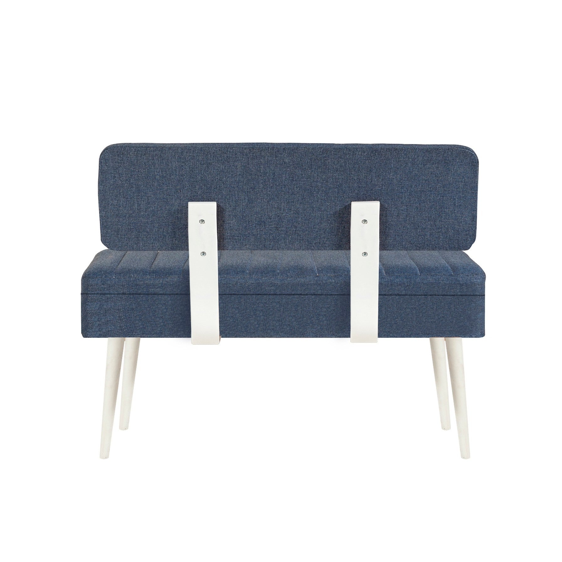 Vina 1048-1 Storage Bench in White and Dark Blue – product image 2