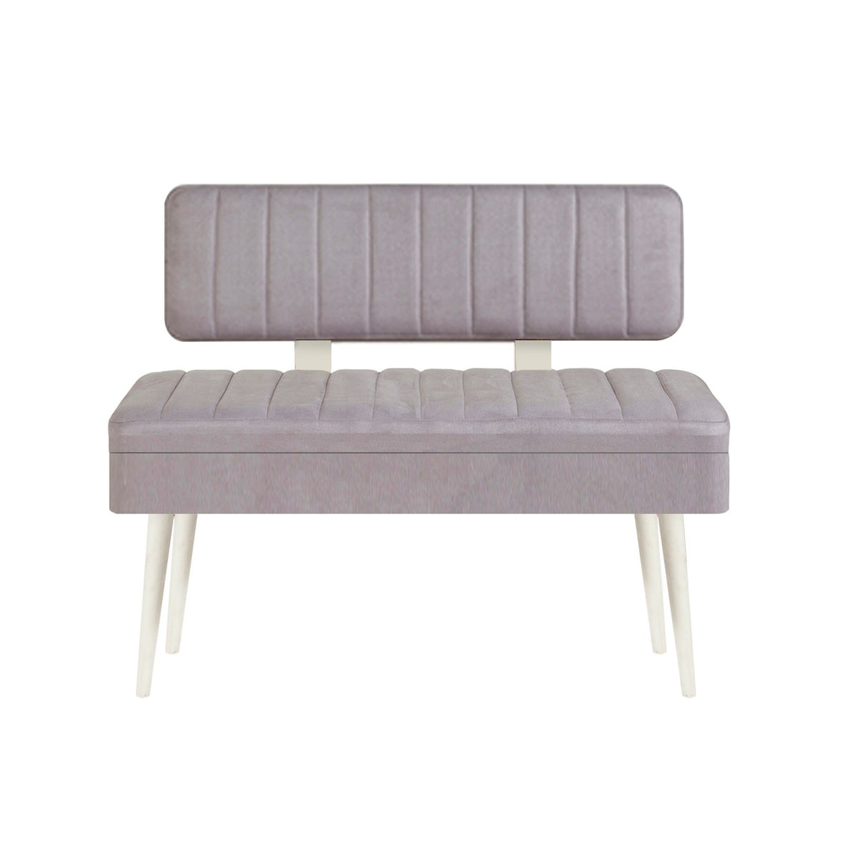 Vina 0701-1 Storage Bench in White and Grey – product image 1