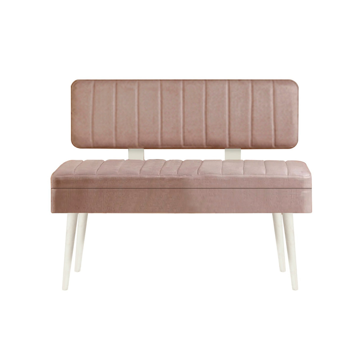 Vina 0900-1 Storage Bench in White and Stone – product image 1