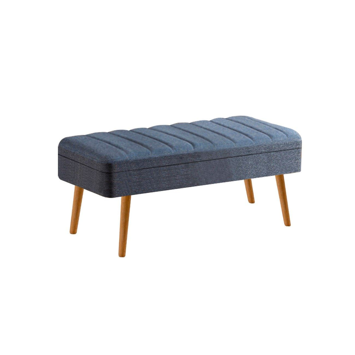 Vina 1048-1 Bench in Atlantic Pine and Dark Blue – product image 1