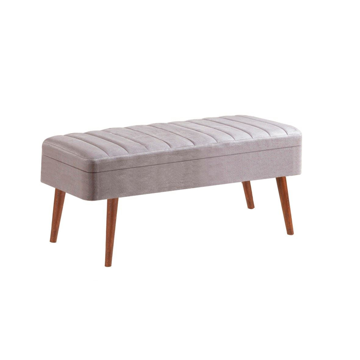 Vina 0701-2 Bench in Walnut and Grey