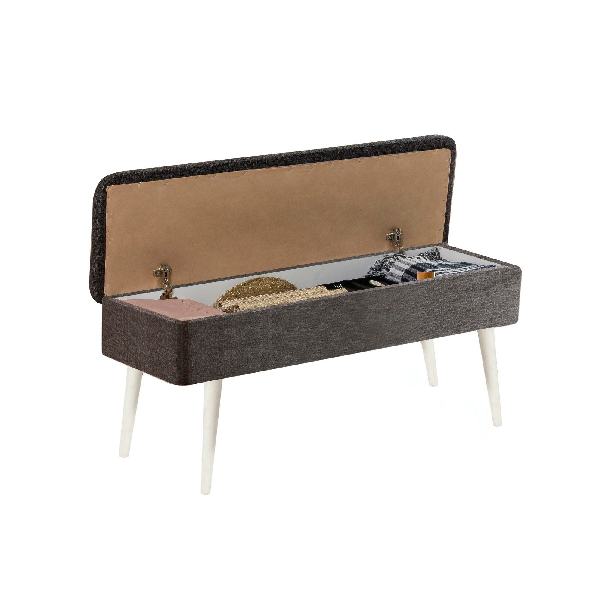 Vina 1053-1 Bench in White and Anthracite – product image 3