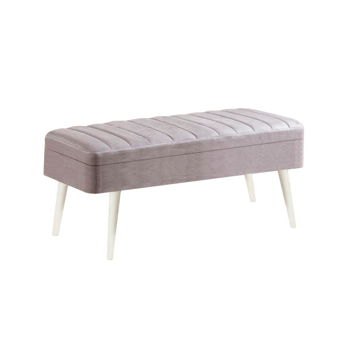 Vina 0701-2 Bench in White and Grey – product image 1