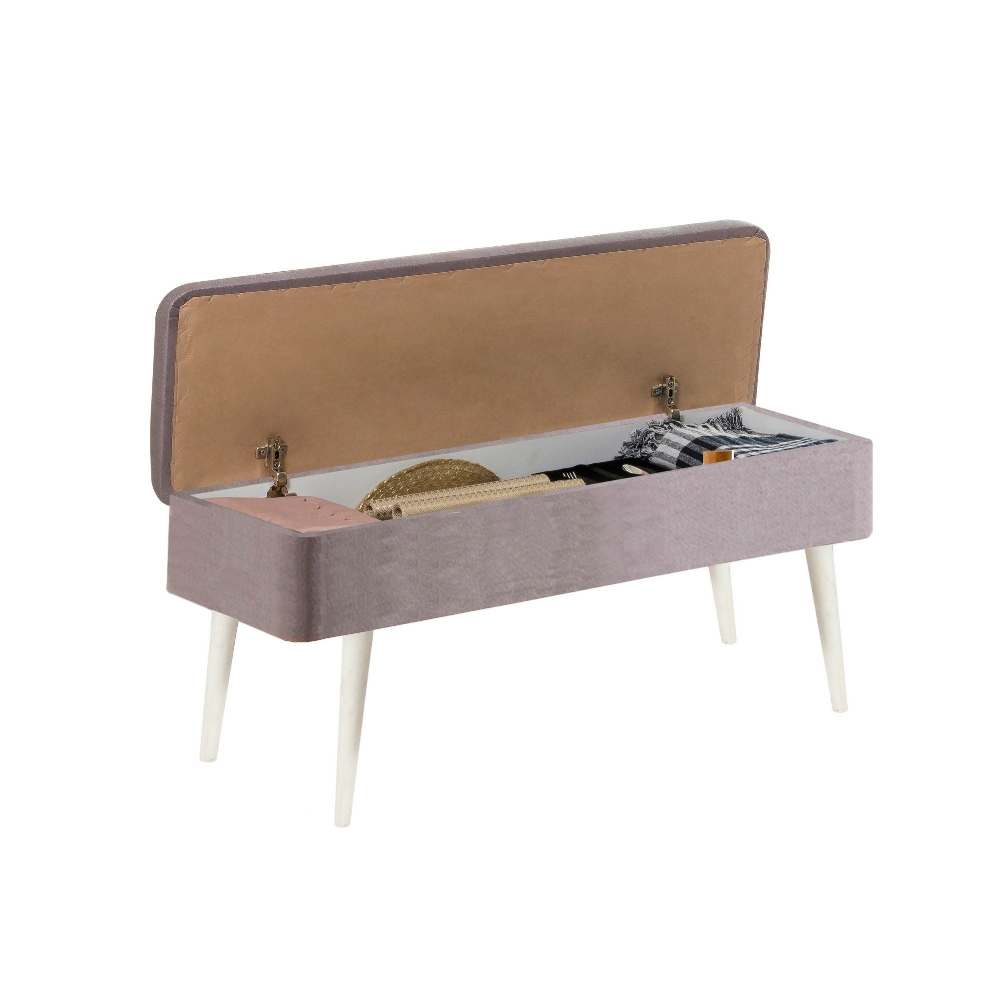 Vina 0701-2 Bench in White and Grey – product image 3