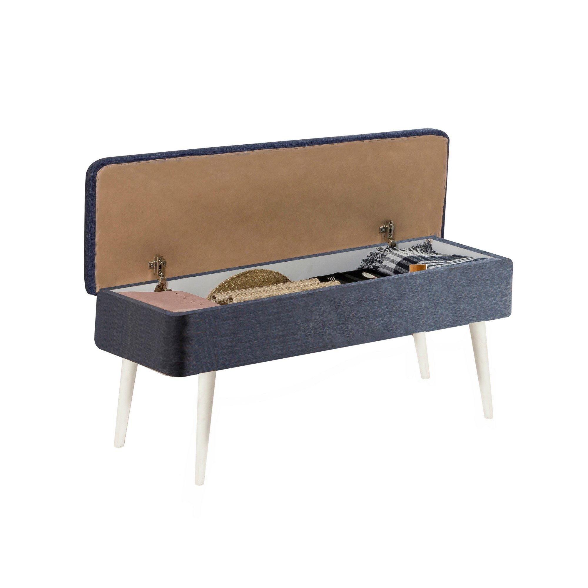Vina 1048-2 Bench in White and Dark Blue – product image 3