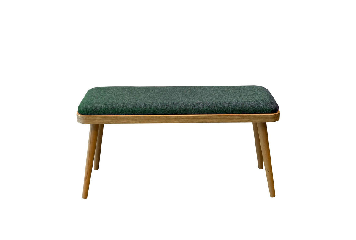 Vina Mini 1070 Linen Bench in Oak and Green – product image 1