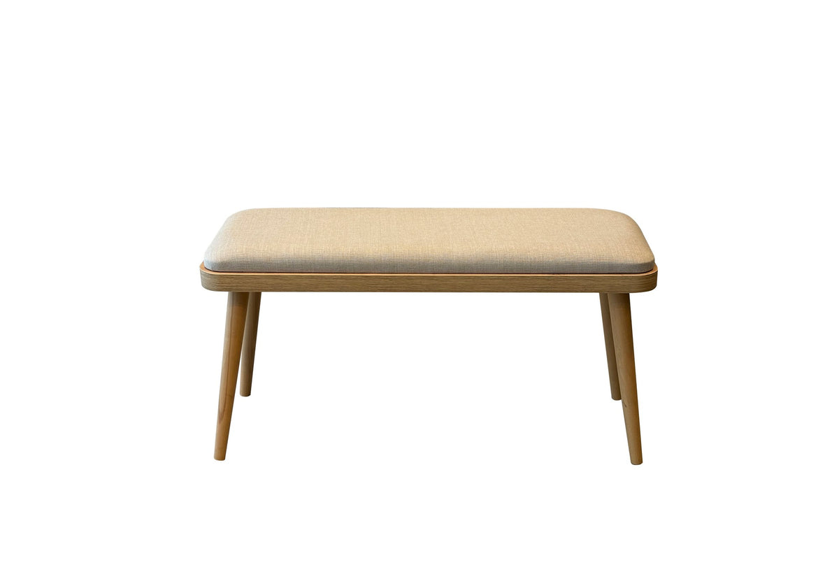 Vina Mini 1005 Linen Bench in Oak and Cream – product image 1