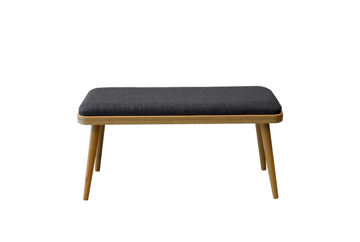 Vina Mini 1053 Linen Bench in Oak and Anthracite – product image 1
