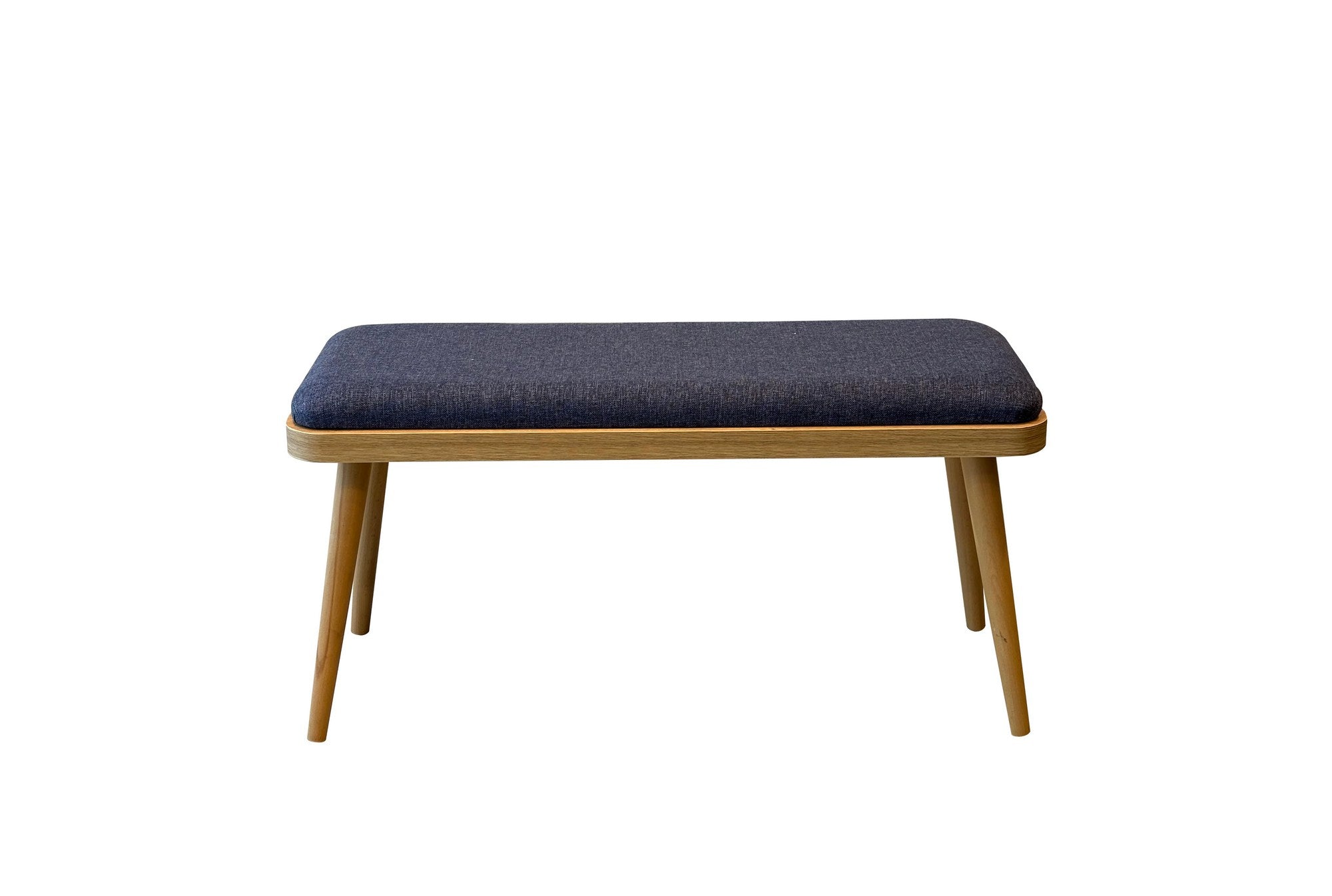 Vina Mini 1048 Linen Bench in Oak and Dark Blue