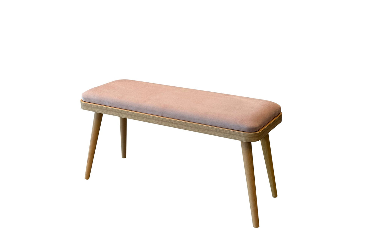 Vina Mini 0900 Linen Bench in Oak and Stone – product image 1