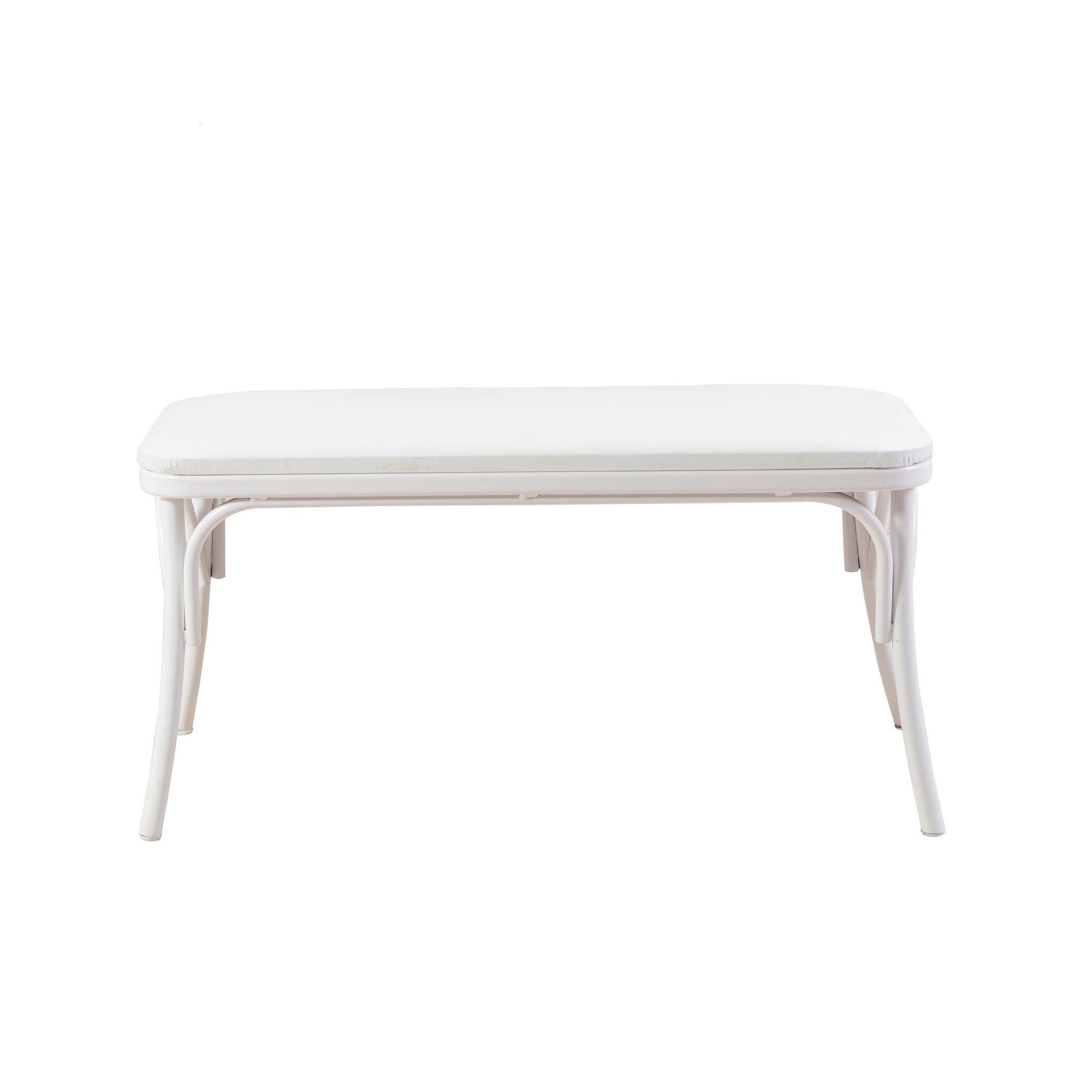 Oliver Faux Leather Bench in White