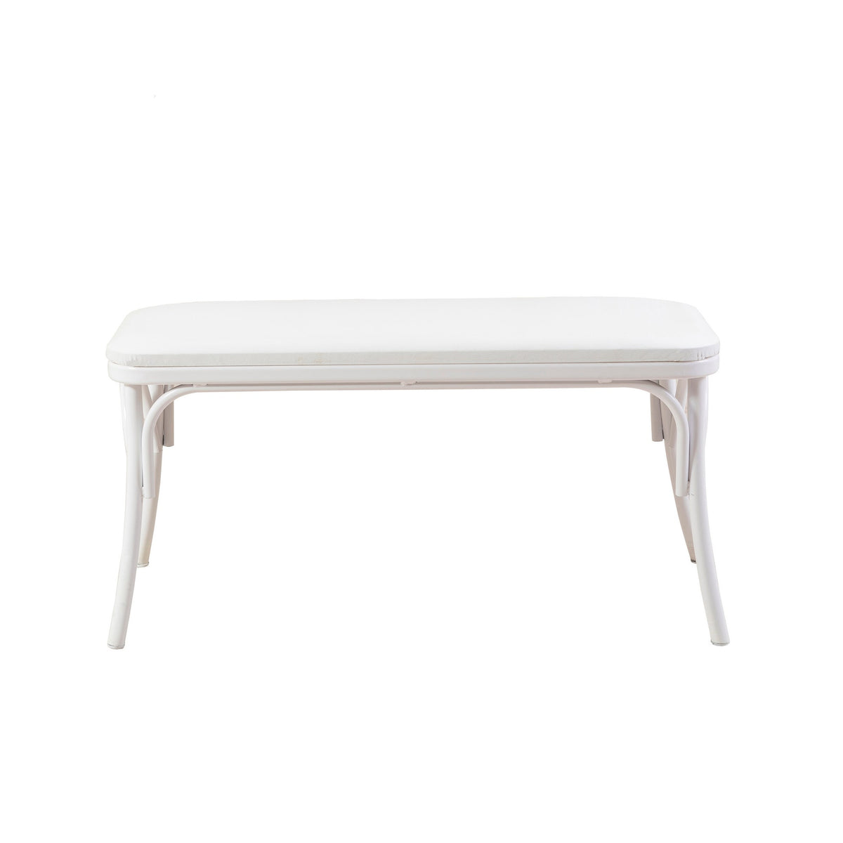Oliver Faux Leather Bench in White – product image 1