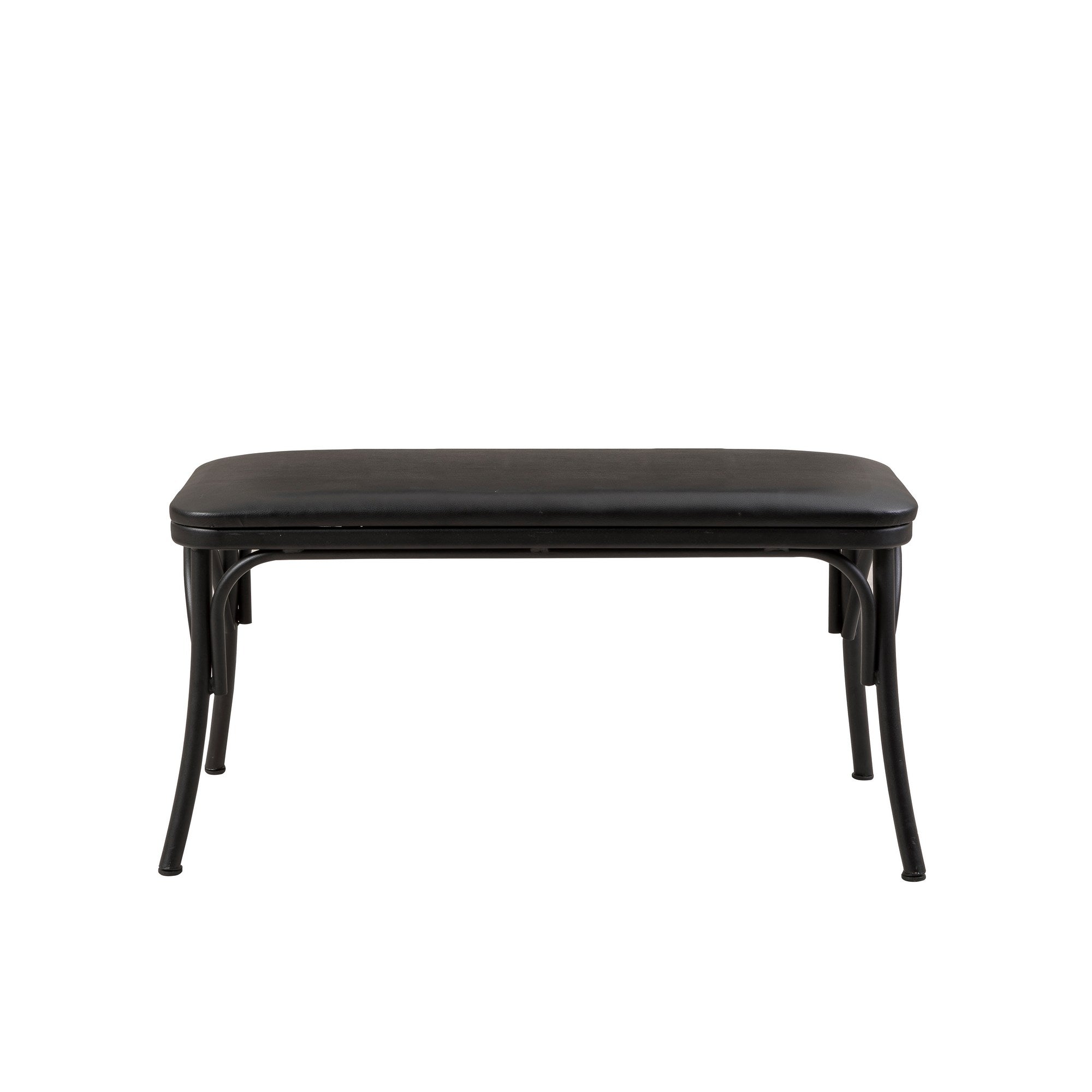 Oliver Faux Leather Bench in Black