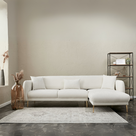 Simena – Cream
Gold L Shaped Corner Sofa Bed | Modular Sectional