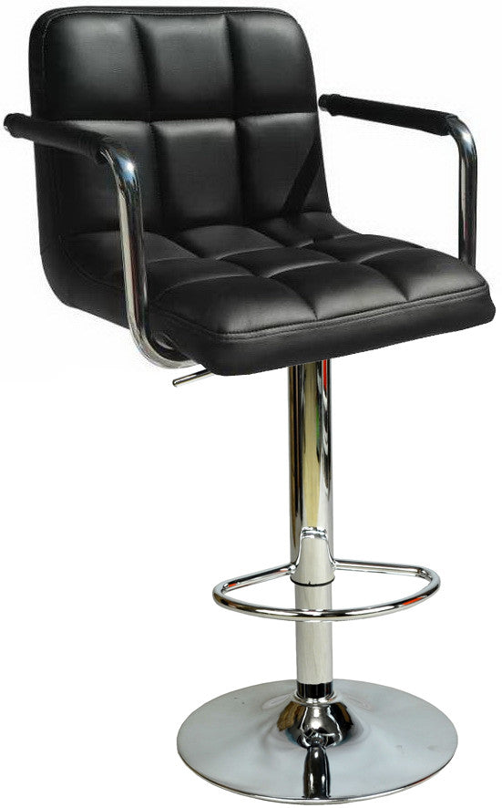 Boombar Carla Polyurethane Bar Stool in Black and Silver