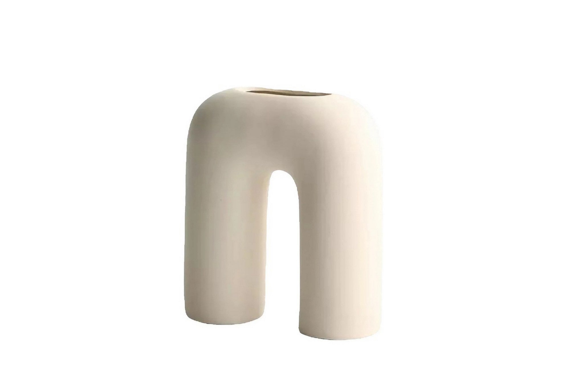 Vase en céramique crème pour la décoration d'intérieur