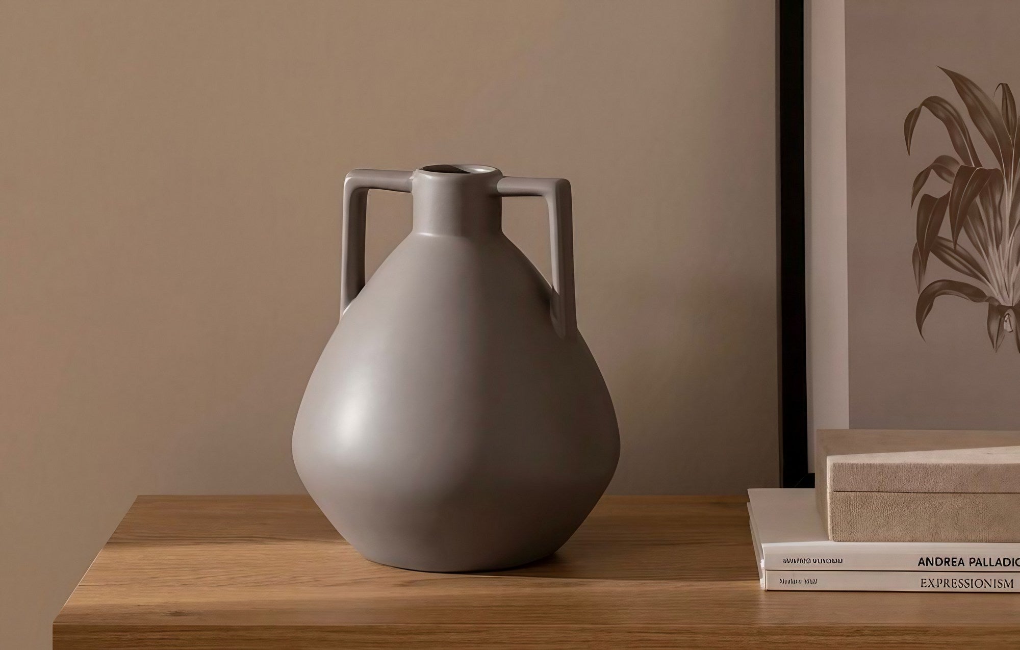 Mink Ceramic Vase for Shelving Decor