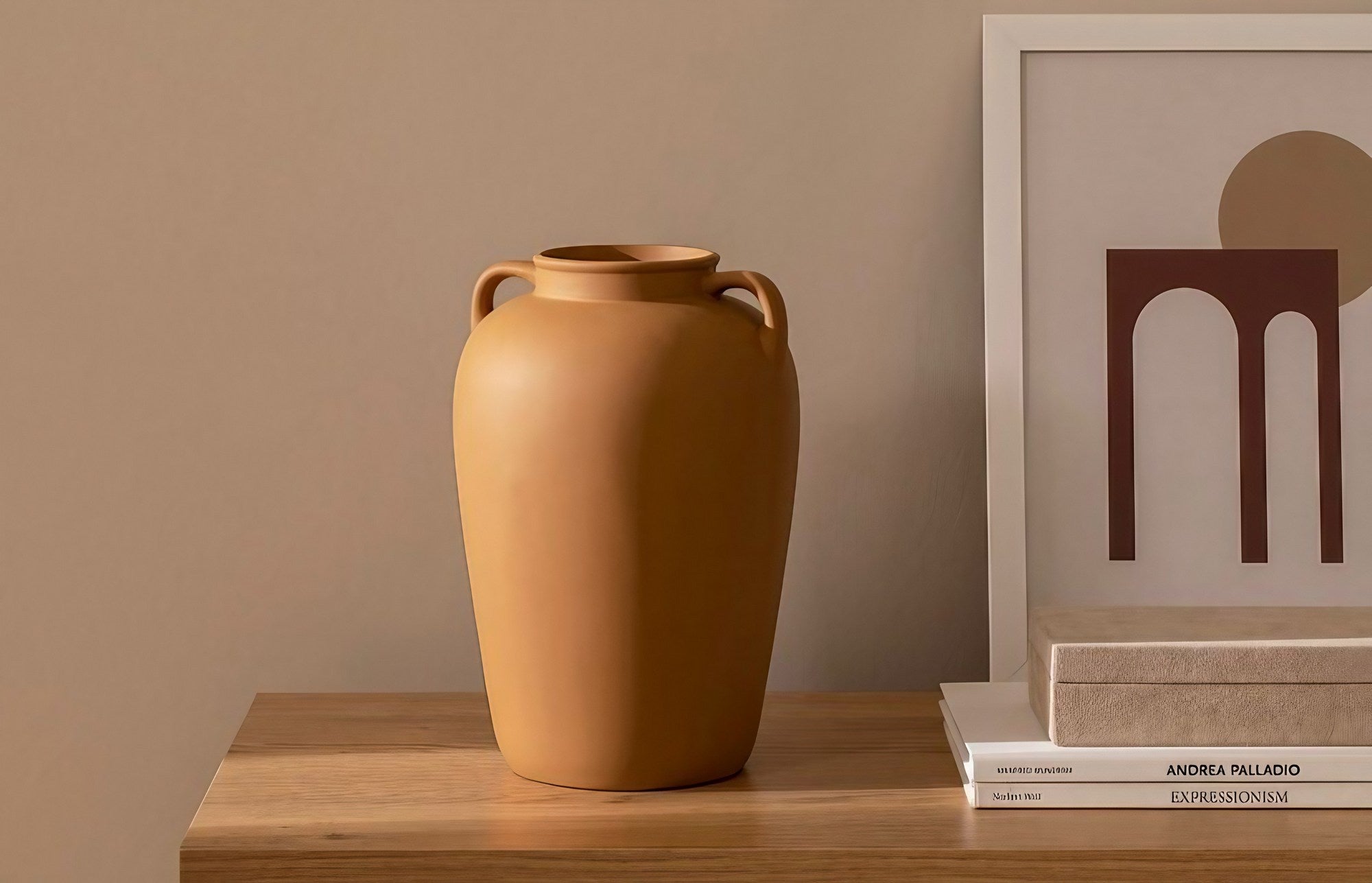 Tan Ceramic Vase – Interior Accent
