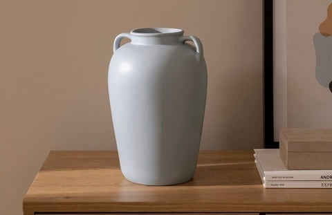 Light Grey Ceramic Decorative Vase