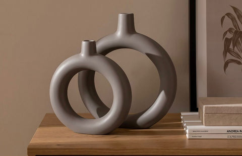 Mink Ceramic Vase Set – Interior Accent
