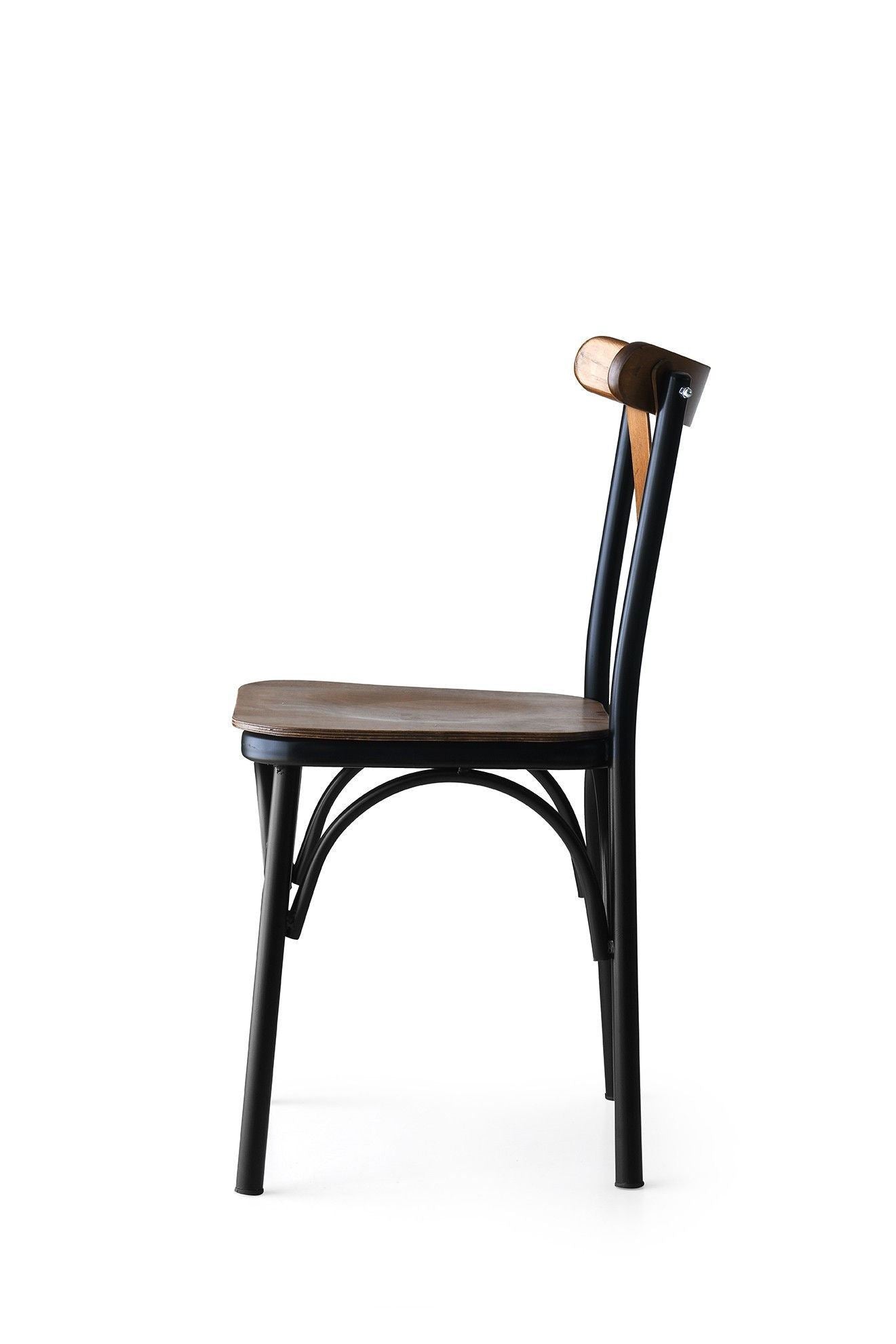 Set of 4 Ahşap Ekol 261 Metal Dining Chairs in Walnut – product image 4