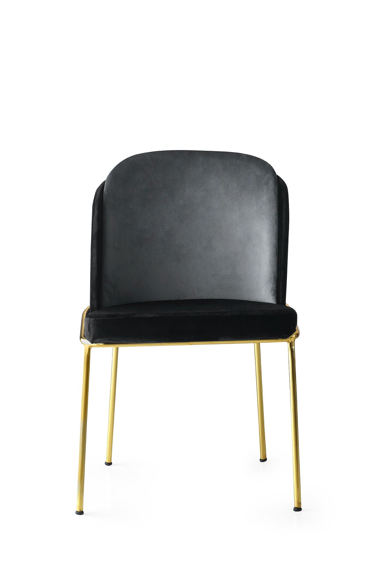 Set of 2 Dore 103 Velvet Dining Chairs in Black and Gold – product image 2