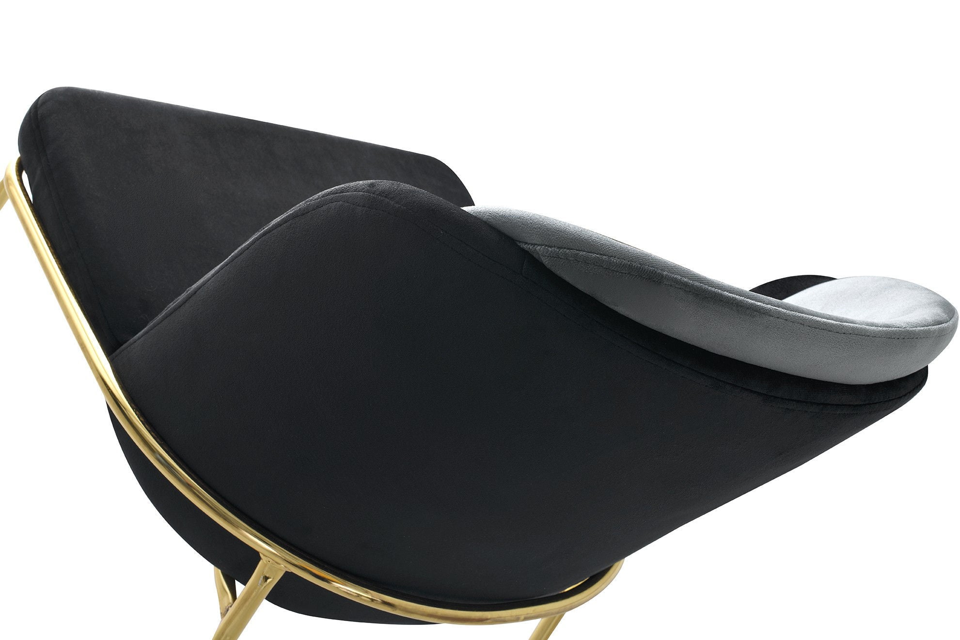 Set of 2 Dore 103 Velvet Dining Chairs in Black and Gold – product image 4