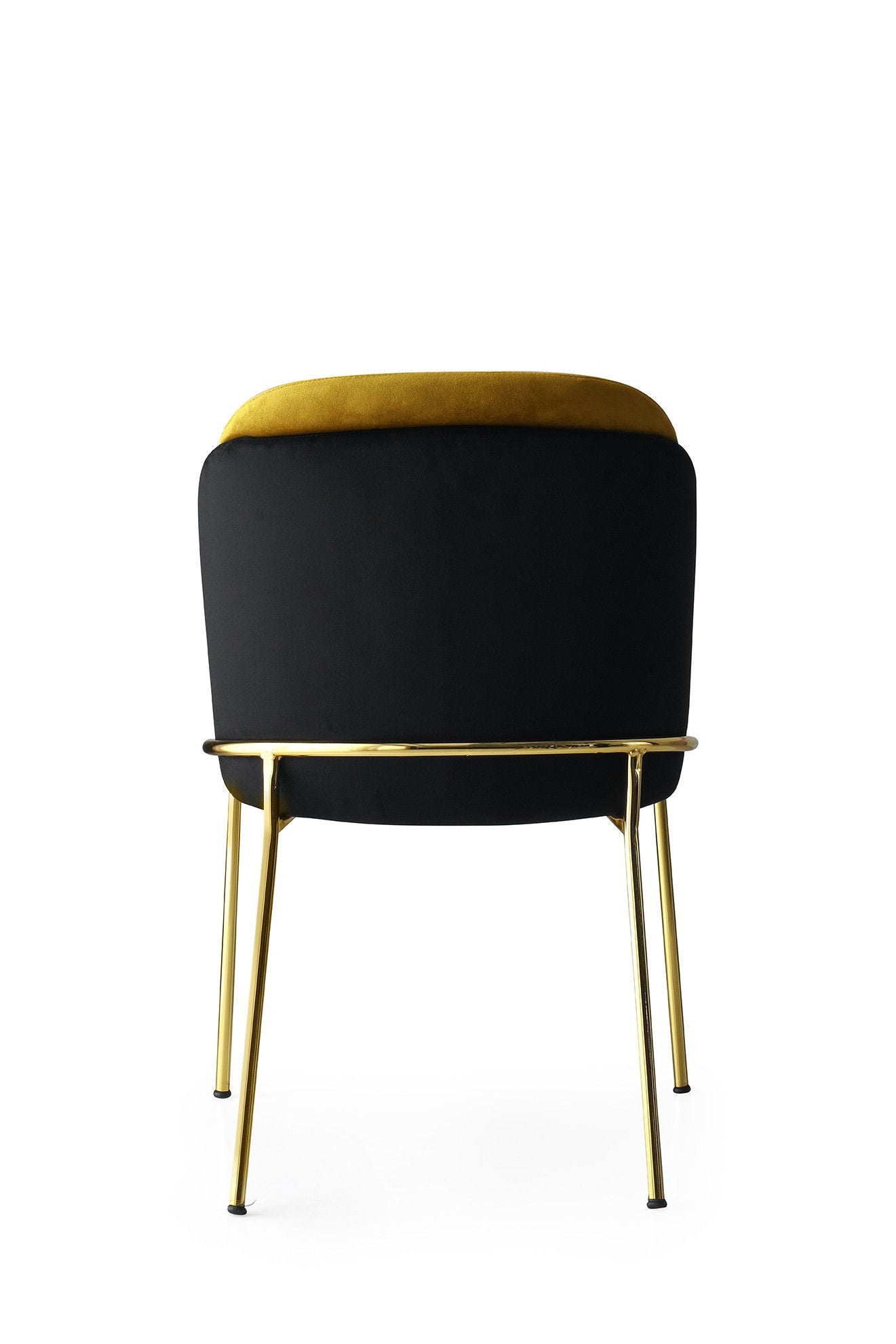 Set of 2 Dore 106 Velvet Dining Chairs in Black and Gold – product image 4