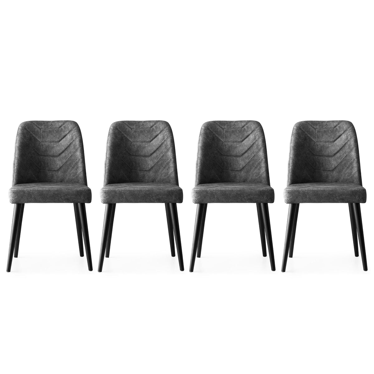 Set of 4 Dallas 527 Velvet Dining Chairs in Anthracite – product image 1