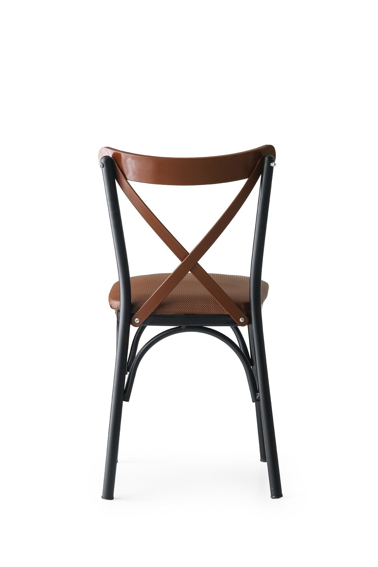 Set of 4 Ekol 1332 Metal Dining Chairs in Brown – product image 4