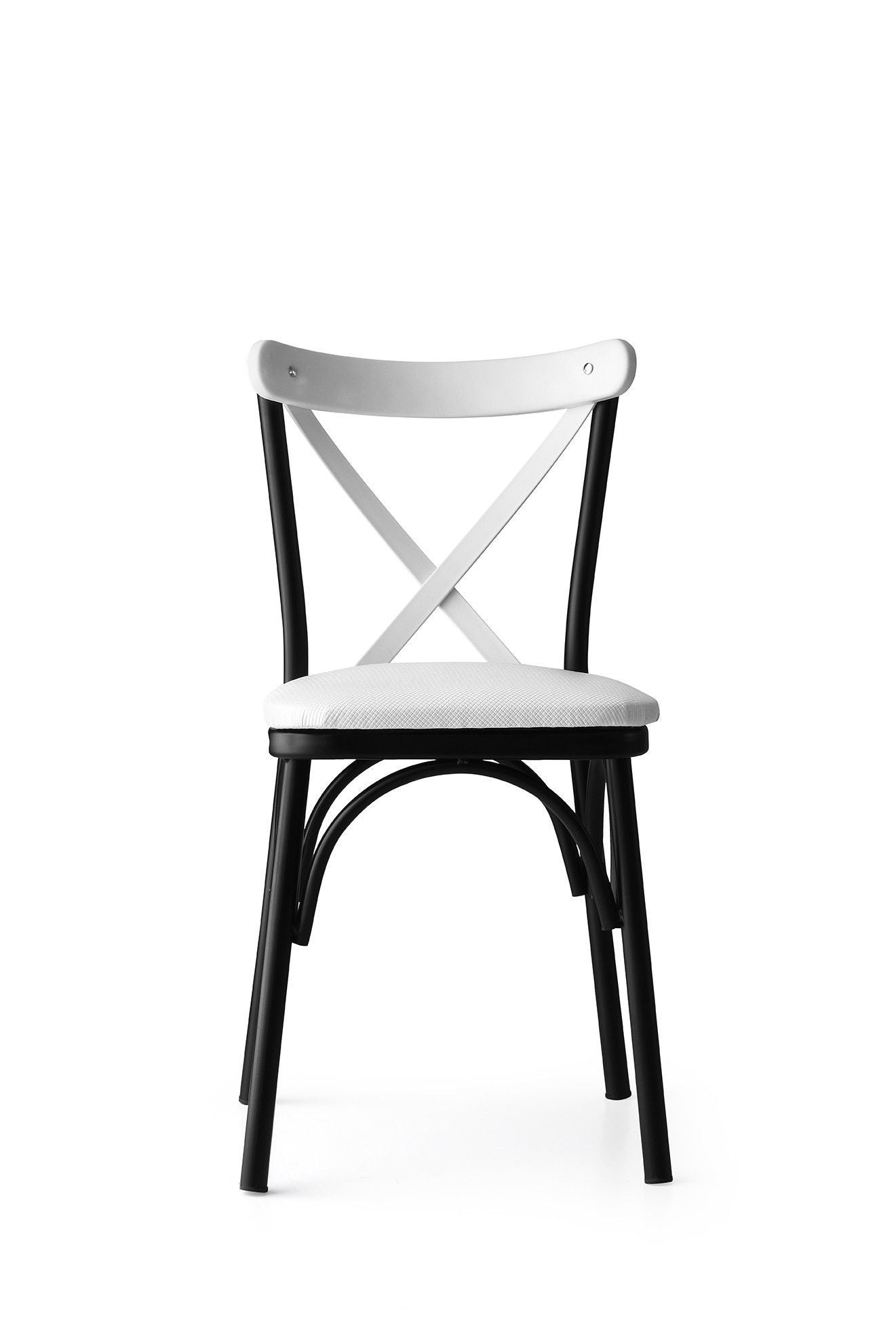 Set of 4 Ekol 1334 Metal Dining Chairs in White – product image 2