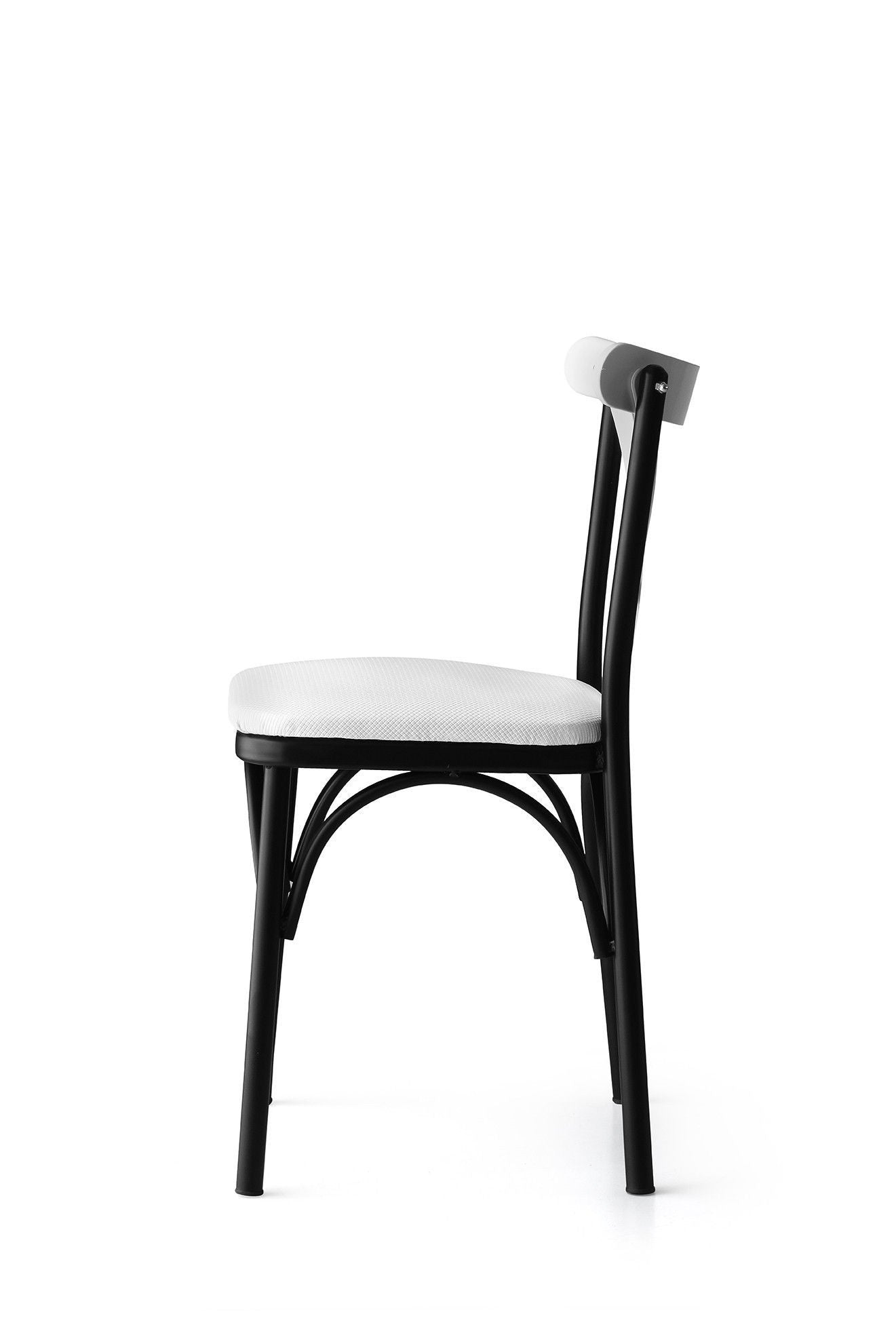 Set of 4 Ekol 1334 Metal Dining Chairs in White – product image 3