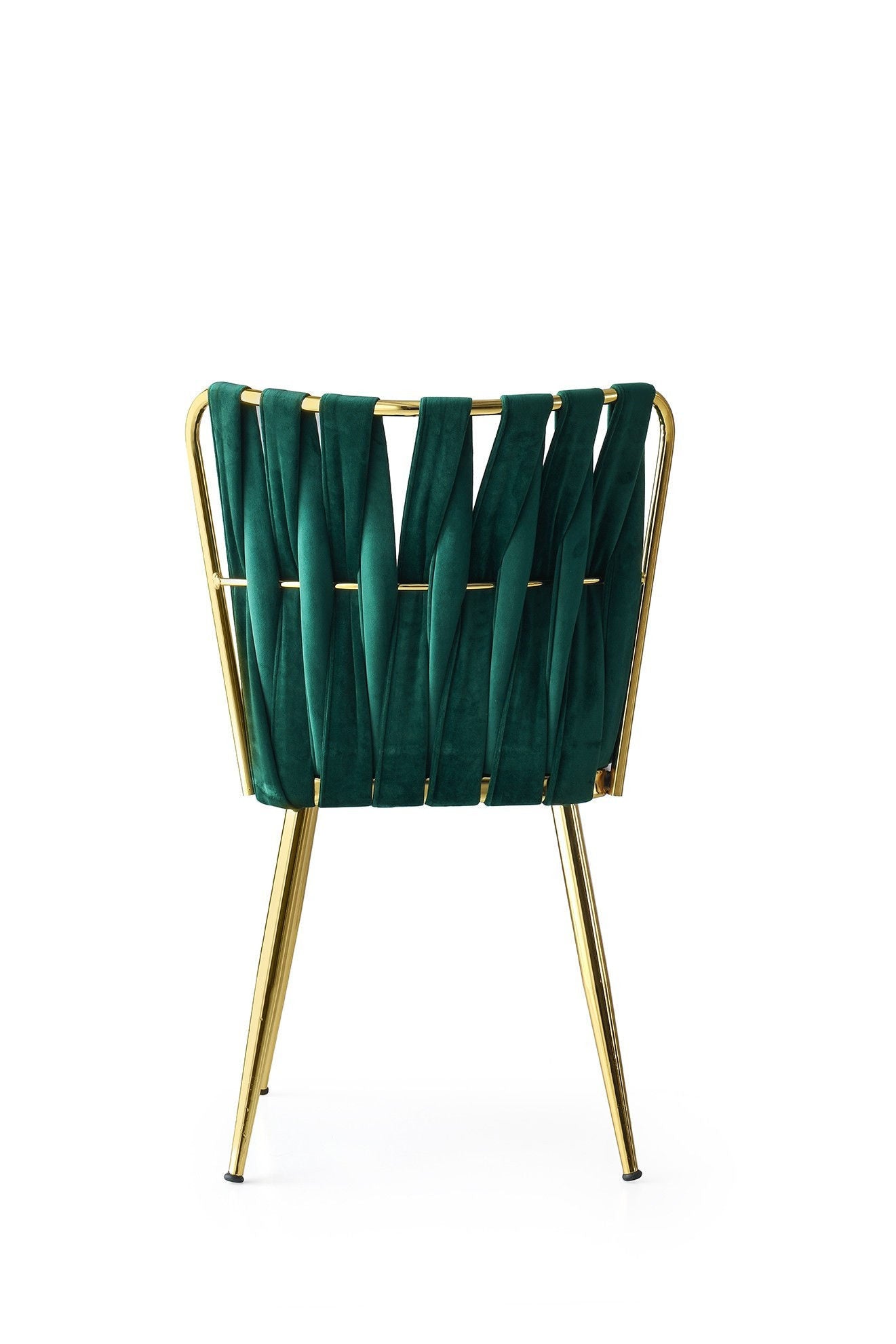 Set of 4 Kuşaklı 206 Velvet Dining Chairs in Gold and Green – product image 4