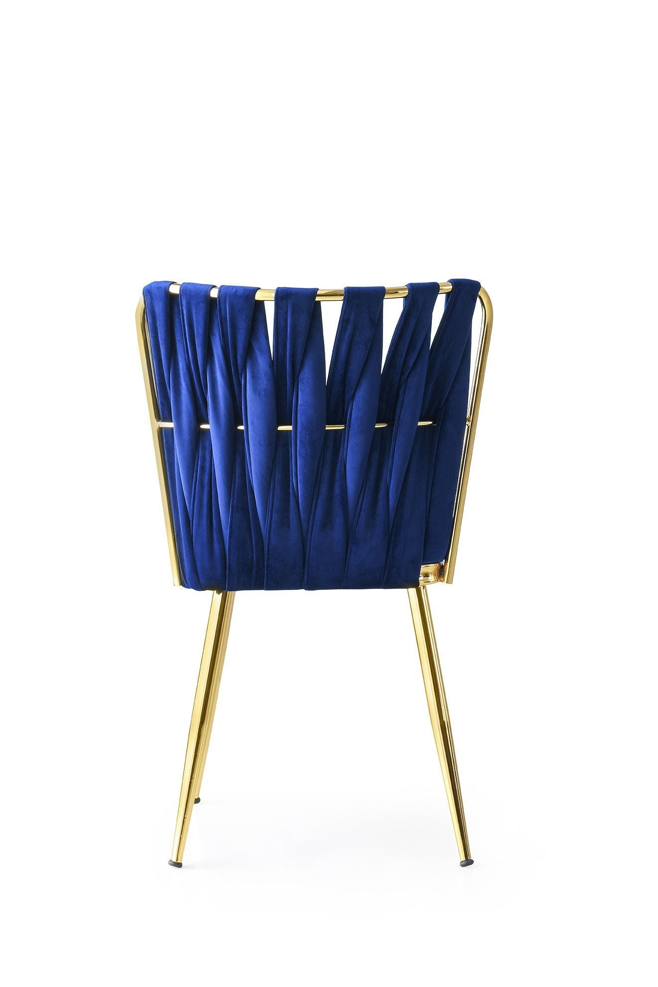 Set of 4 Kuşaklı 209 Velvet Dining Chairs in Gold and Navy Blue – product image 4