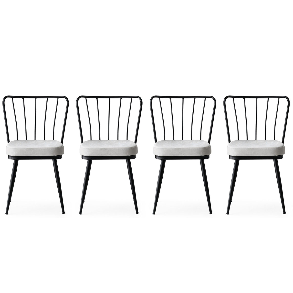 Set of 4 Yıldız 940 Velvet Dining Chairs in Black – product image 1